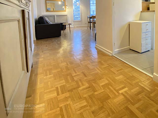 Rénovation de parquet mosaïque en chêne (APRES)